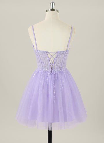 Ball-Gown/Princess Sleeveless Short Tulle Homecoming Dress